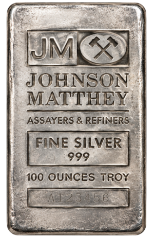 100 OUNCE JOHNSON MATTHEY SILVER BAR