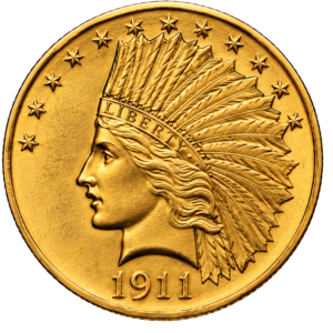 AU $5 INDIAN GOLD HALF EAGLE