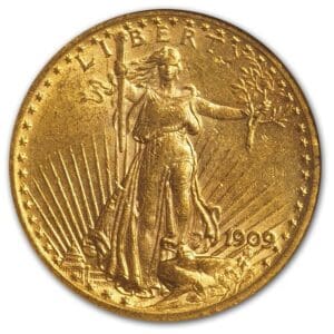 MS60 $20 SAINT GAUDENS