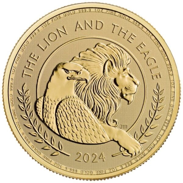 1 OUNCE GOLD BRITISH LION AND AMERICAN EAGLE 2024