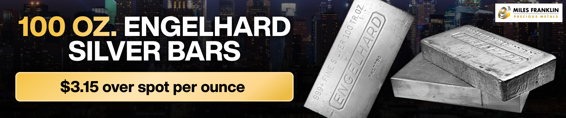 100 oz Silver Engelhard Bar