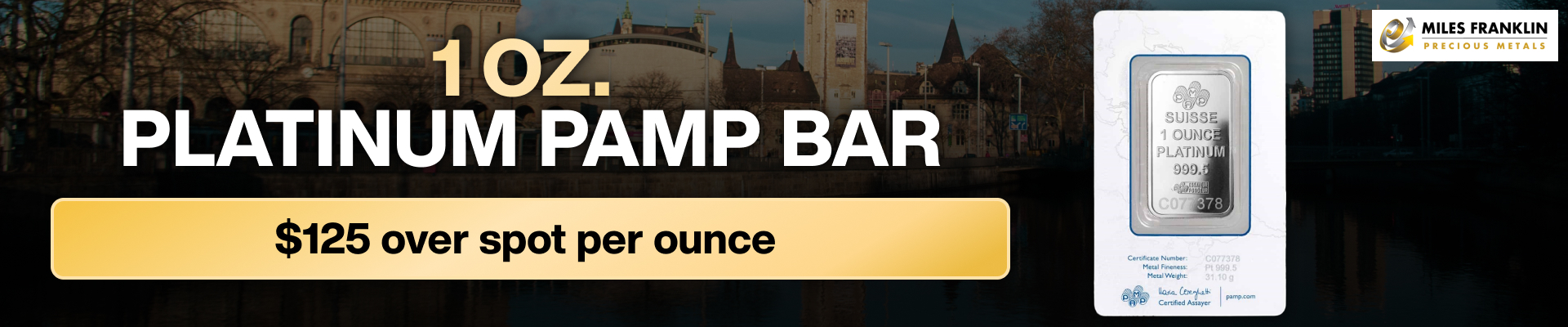 1 Ounce Platinum Pamp Bar