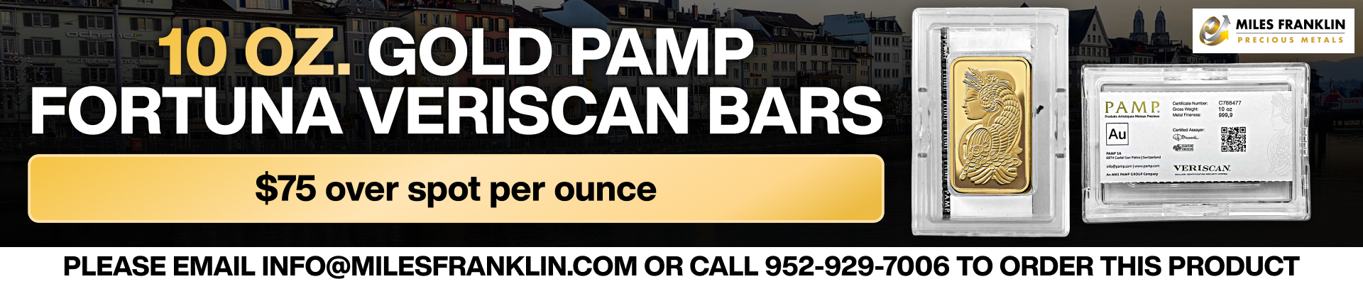 10 oz Gold Pamp Fortuna VeriScan Bar