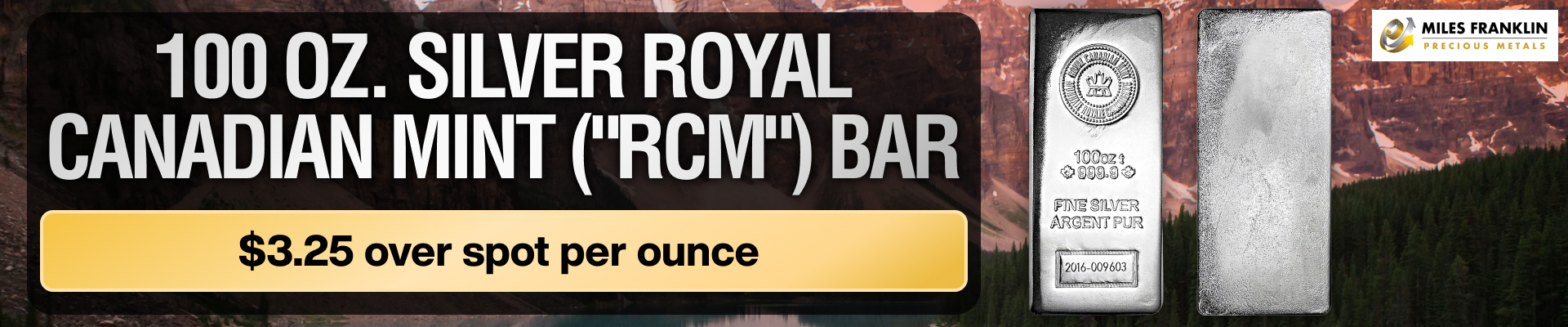 100 ounce Silver RCM Bar